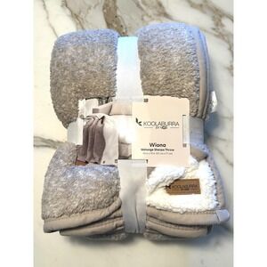 Koolaburra by UGG Wiona Melange Sherpa Throw Blanket Birch 50x70 NEW